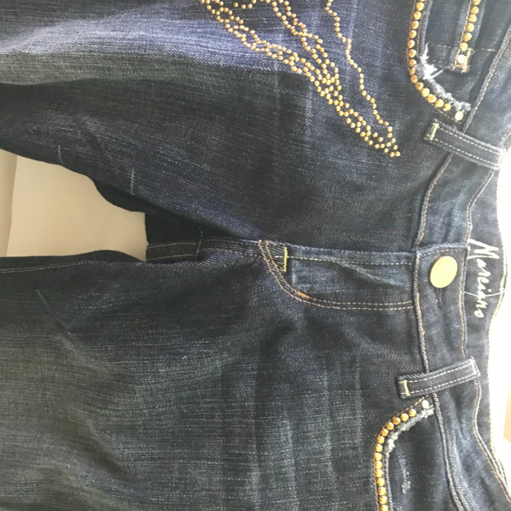 NWT Guess by Marciano Gold Studded Low-rise Jeans Size 26 - Picture 4 of 4
